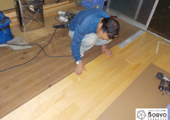 千葉市稲毛区 町の小さな神社リフォーム　フローリング床修繕工事