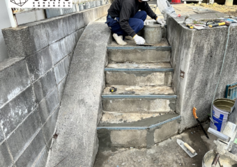 千葉市若葉区アパート外部階段のモルタル補修工事